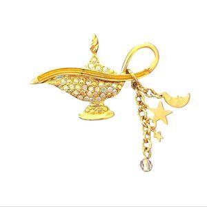 Kirks Folly  Lamp Brooch with Charms, Gold